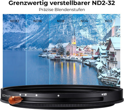 82mm ND CPL Filter - Deutsches optisches Glas - 5 Blendenstufen - 2-in-1 multifunktionaler Filter