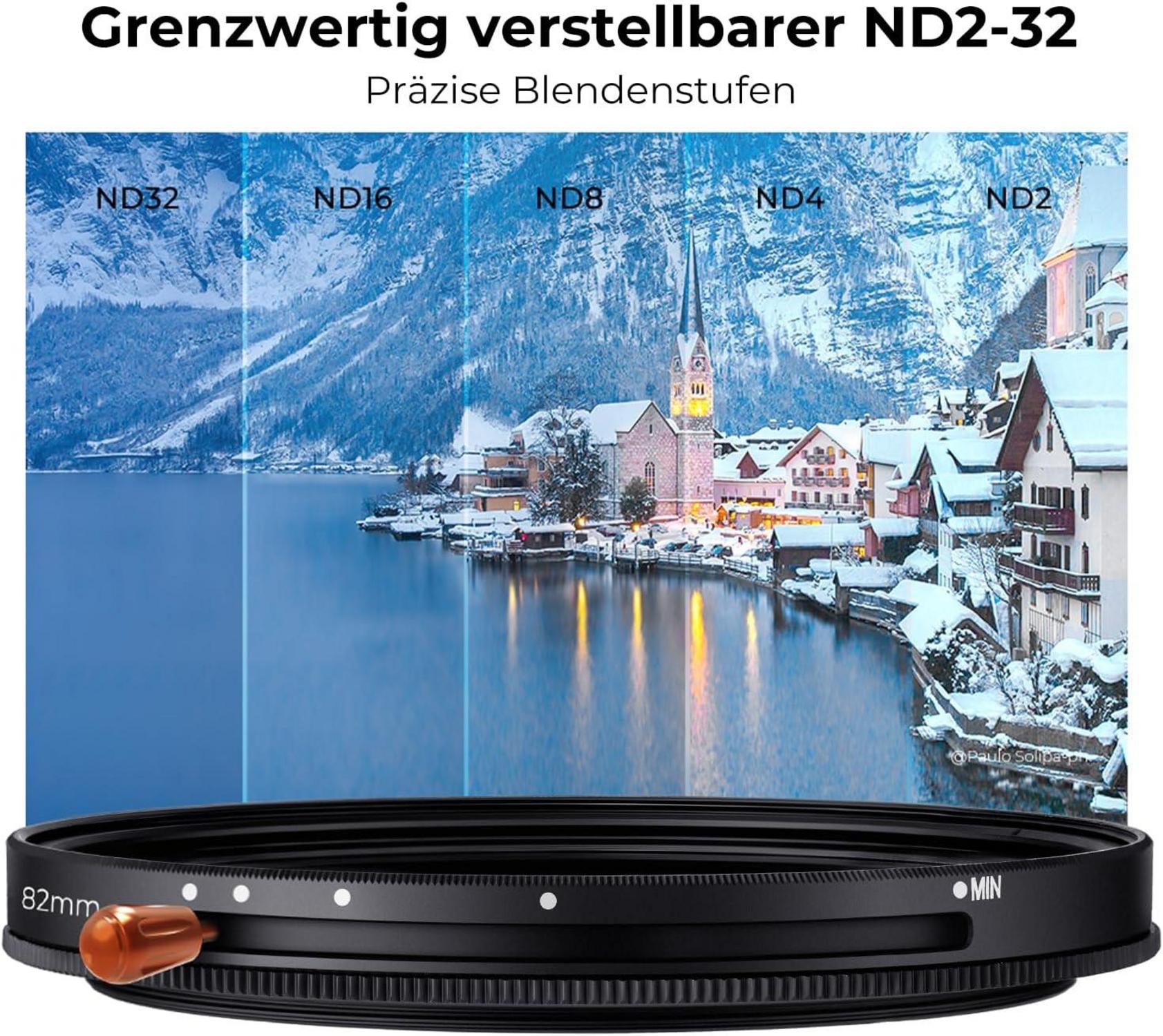 ND Filter 82mm CPL & ND2-ND32 2-in-1 Multifunktionaler Neutraldichtefilter