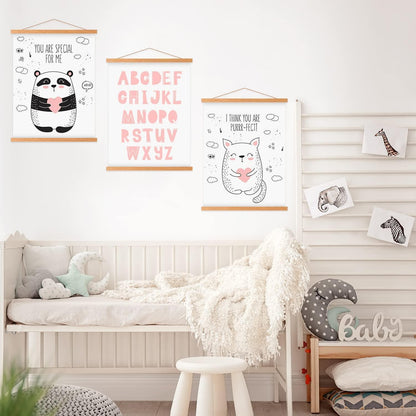 Magnetische Posterleiste Teakholz 100cm für Drucke