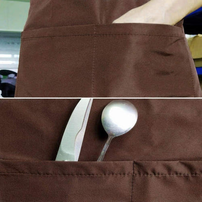 Kochschürze wasserdicht mit Taschen, verstellbar, Braun