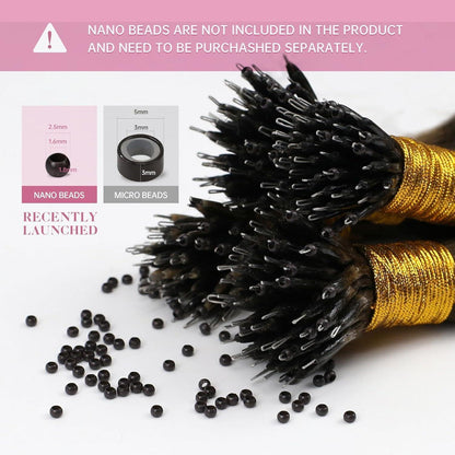 Echthaar Nanoring Extensions Braun 40cm - Haarverlängerung