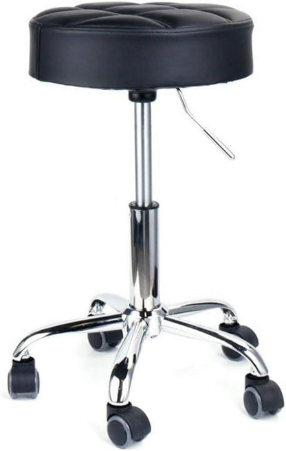 Höhenverstellbarer Rollhocker Schwarz 110 Kg belastbar 5