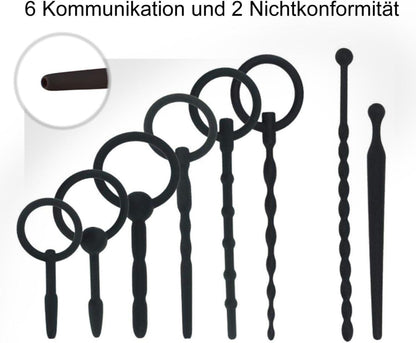 8er Silikon Dilator Set Penis Plug Harnröhren Analkette Prostata