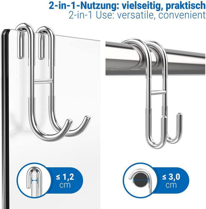 Duschhaken Set Edelstahl V2A Gummischicht 10kg Traglast 2er Pack