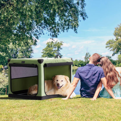 Petsfit Hundebox Reisebox Grün 90x60x59cm – Großer Hund