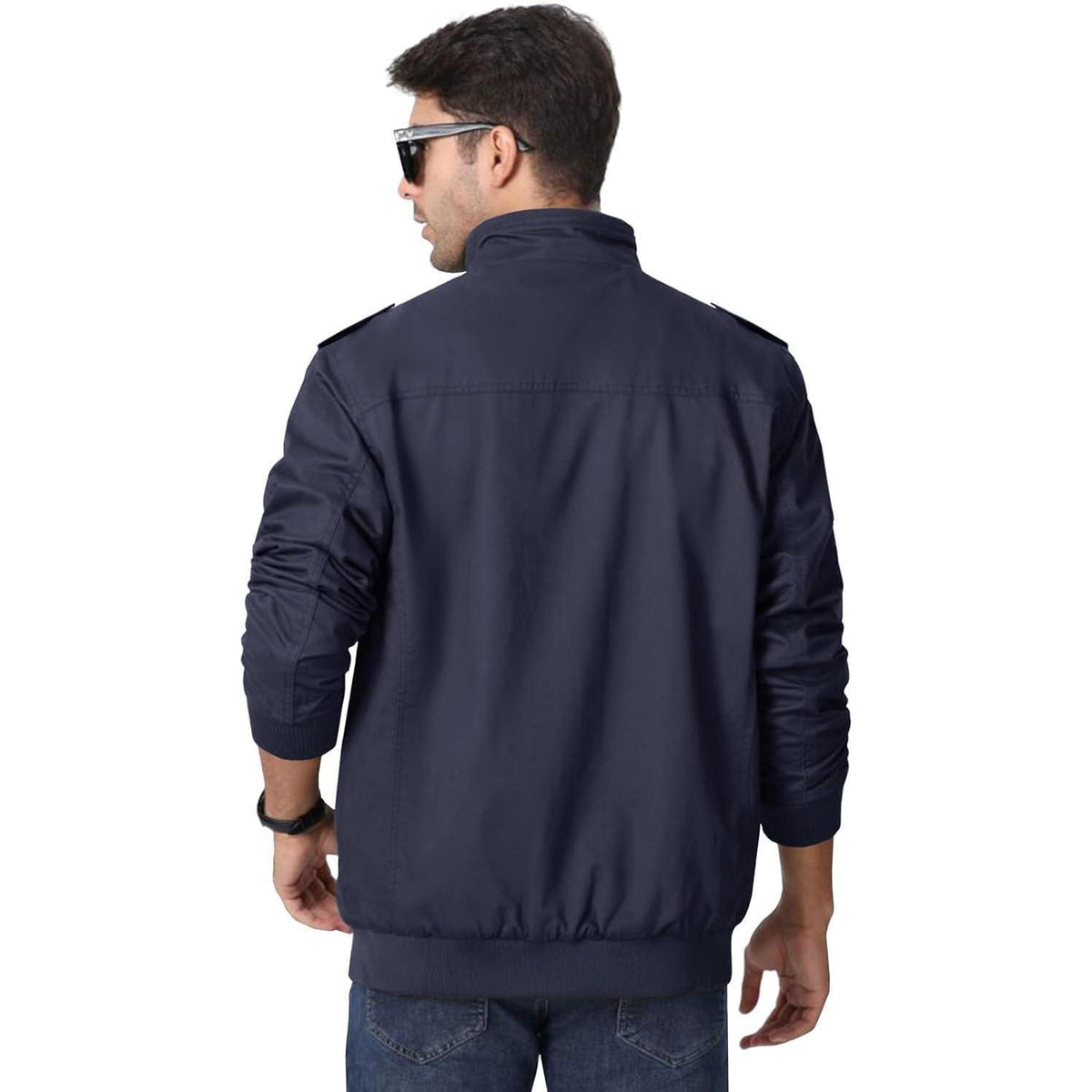Herren Übergangsjacke Cargo Militär Winddicht Viele Taschen Navy