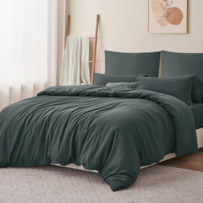 Bettwäsche 220x240 Set Anthrazit Mikrofaser Weich und