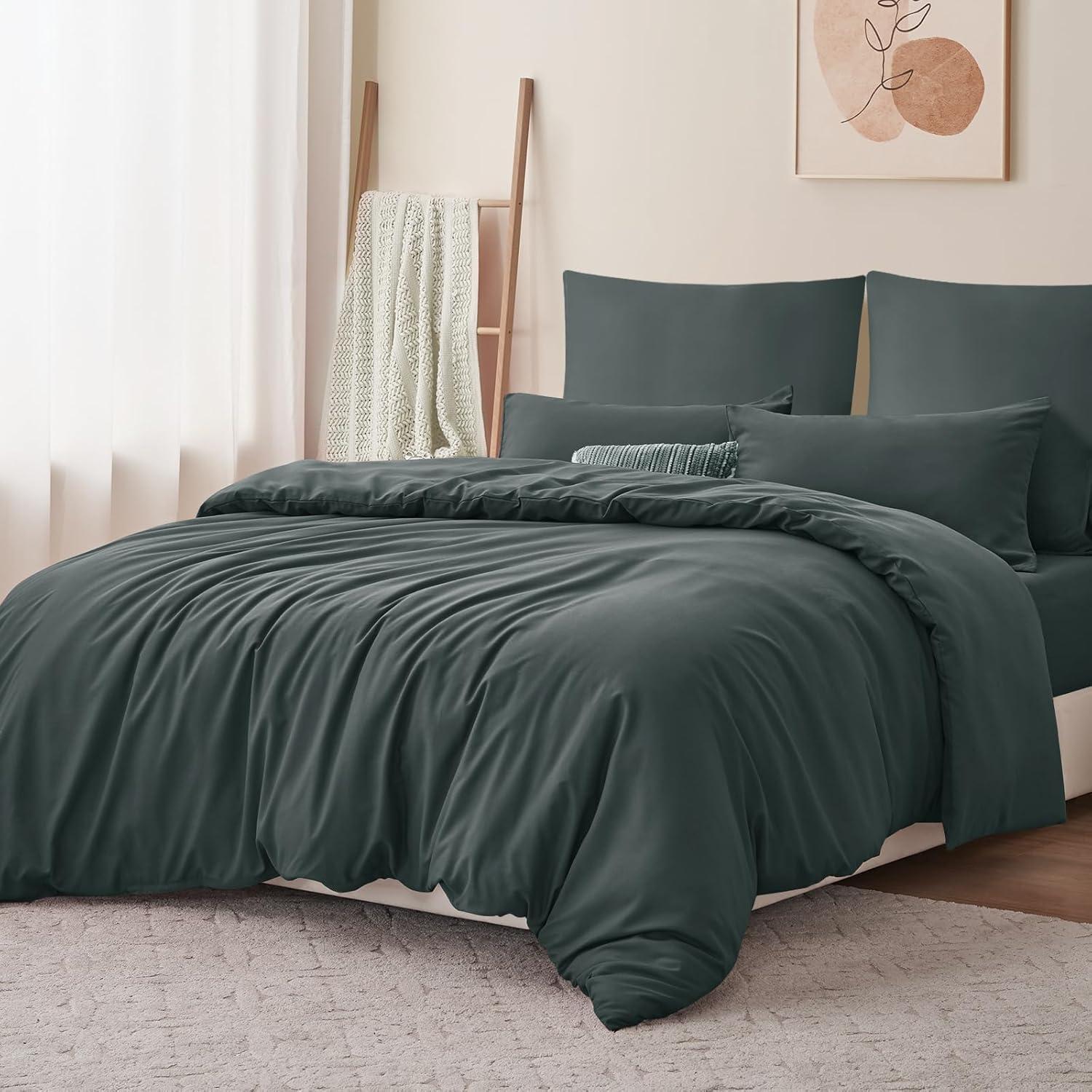 Bettwäsche 220x240 Set Anthrazit Mikrofaser Weich und