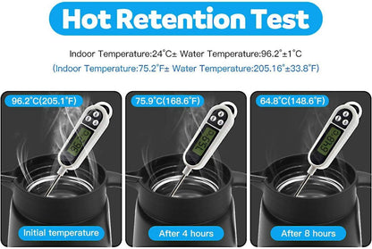Isolierte Thermoskanne Edelstahl Doppelwand Kaffee Tee Saft Plunger