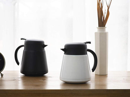 Luvan 0.8L Thermoskanne Edelstahl Doppelwand Vakuum Isoliert Kaffee Topf Schwarz