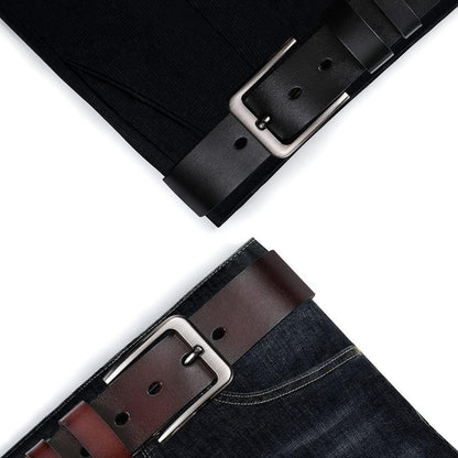 Ledergürtel Herren 100% Vollrindleder Schwarz 160cm