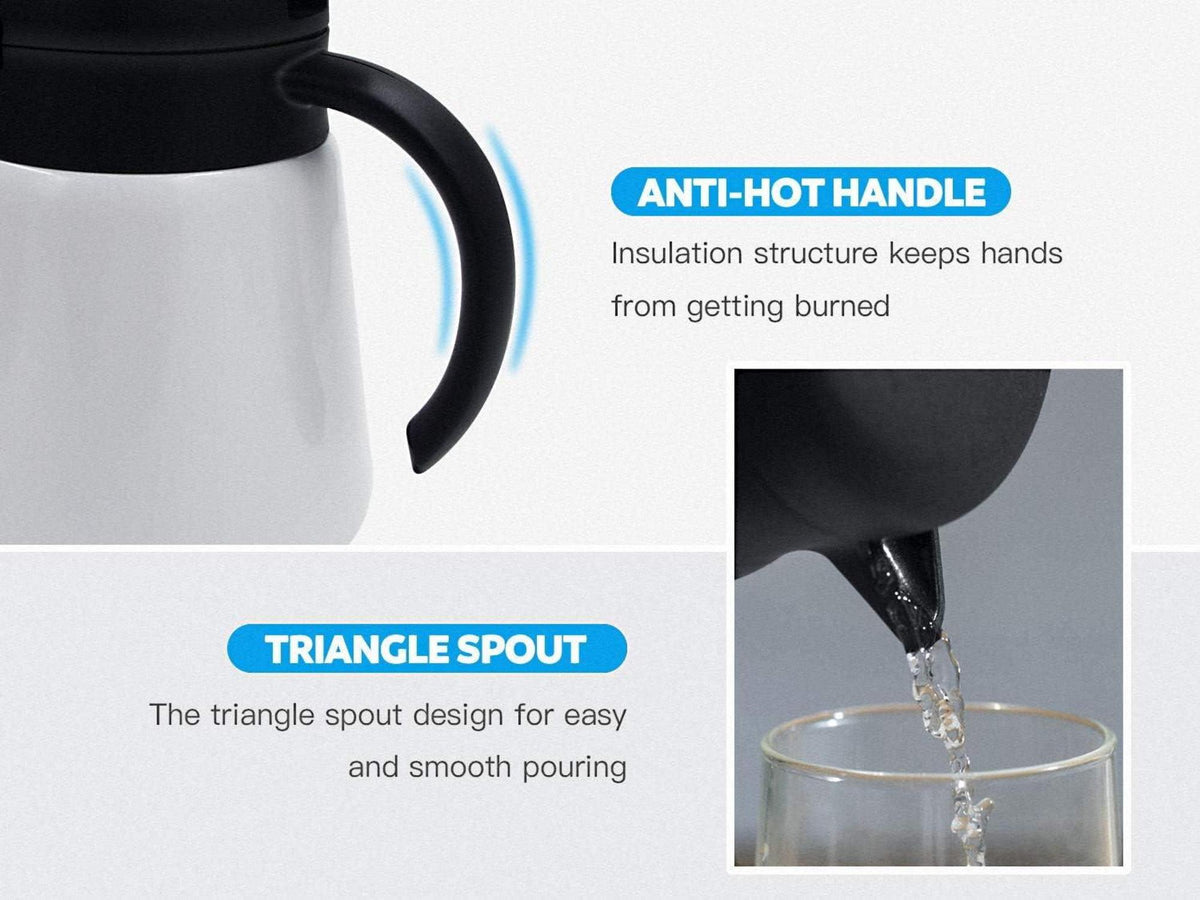Luvan 0.8L Thermoskanne Doppelwand Vakuum Isoliert Kaffee Topf
