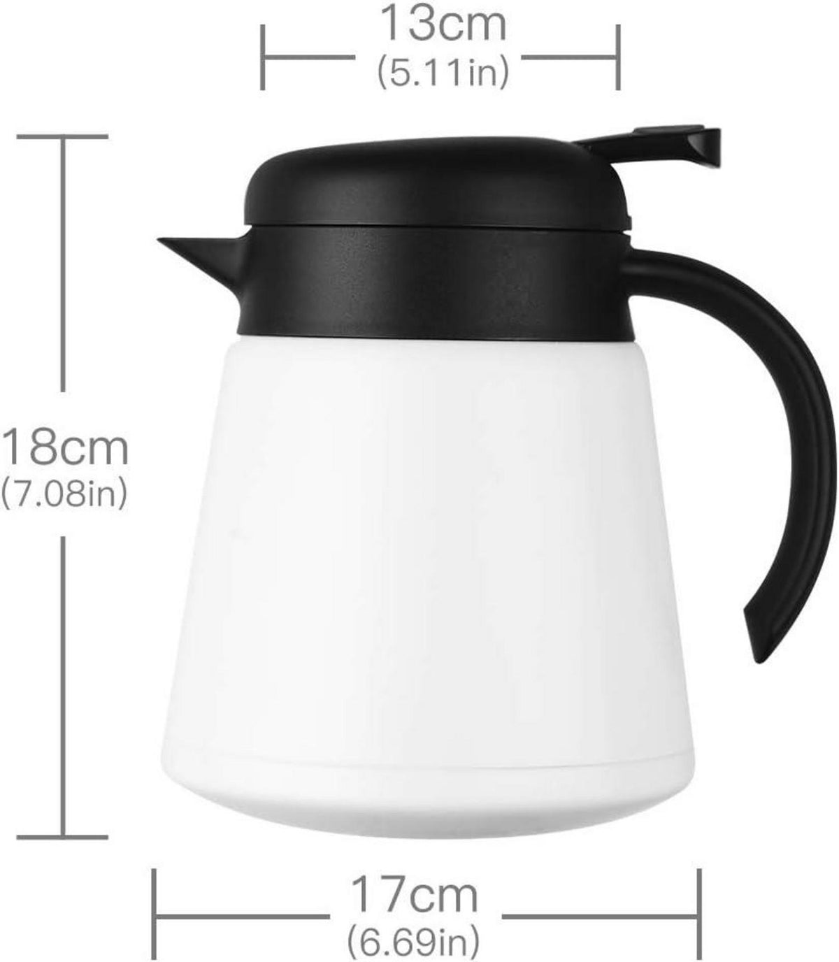 Thermoskanne 0.8L Edelstahl Doppelwand Isoliert Kaffee Tee Saft Milch Topf