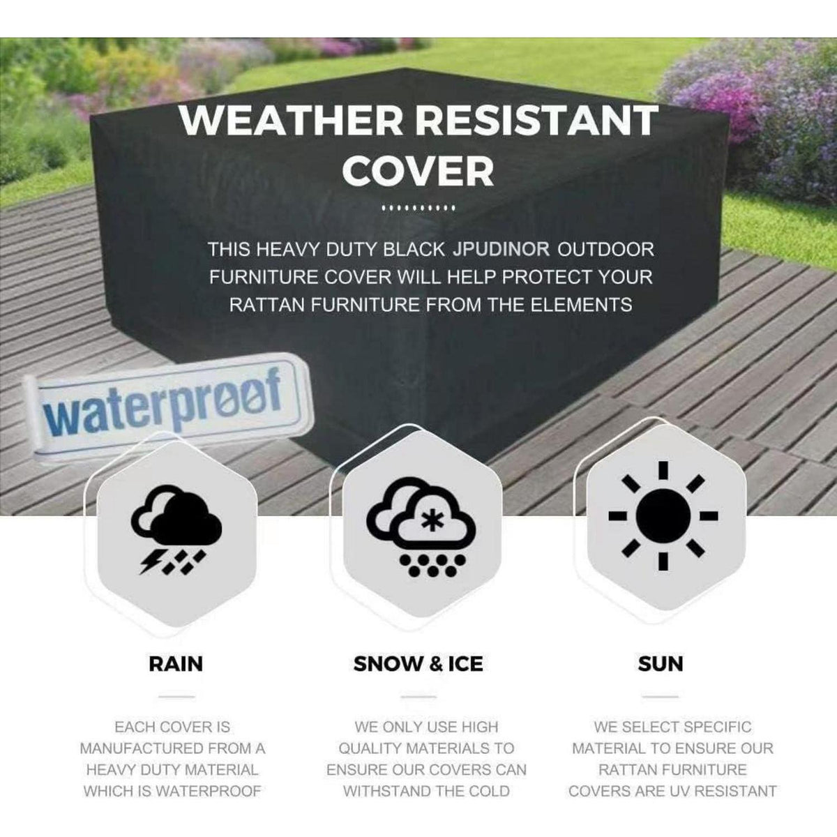 Gartenmöbel Abdeckung 200x160x80cm – Wasserdicht & Wetterfest