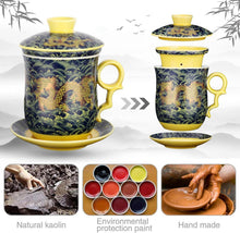 Chinesische Drachen-Teebecher mit Sieb und Deckel - 400ml