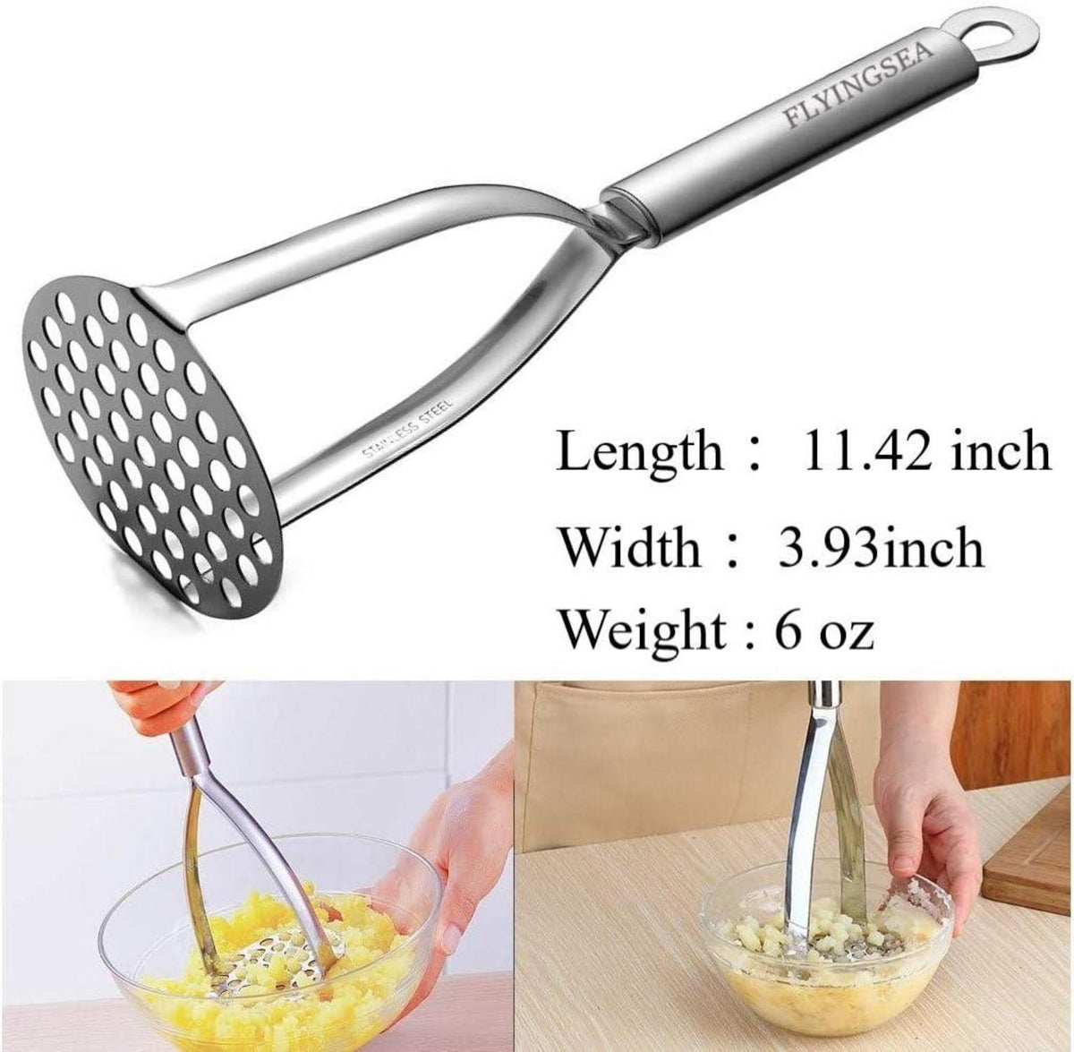 Kartoffelstampfer Edelstahl 18-10 Gemüsestampfer Küchenhelfer