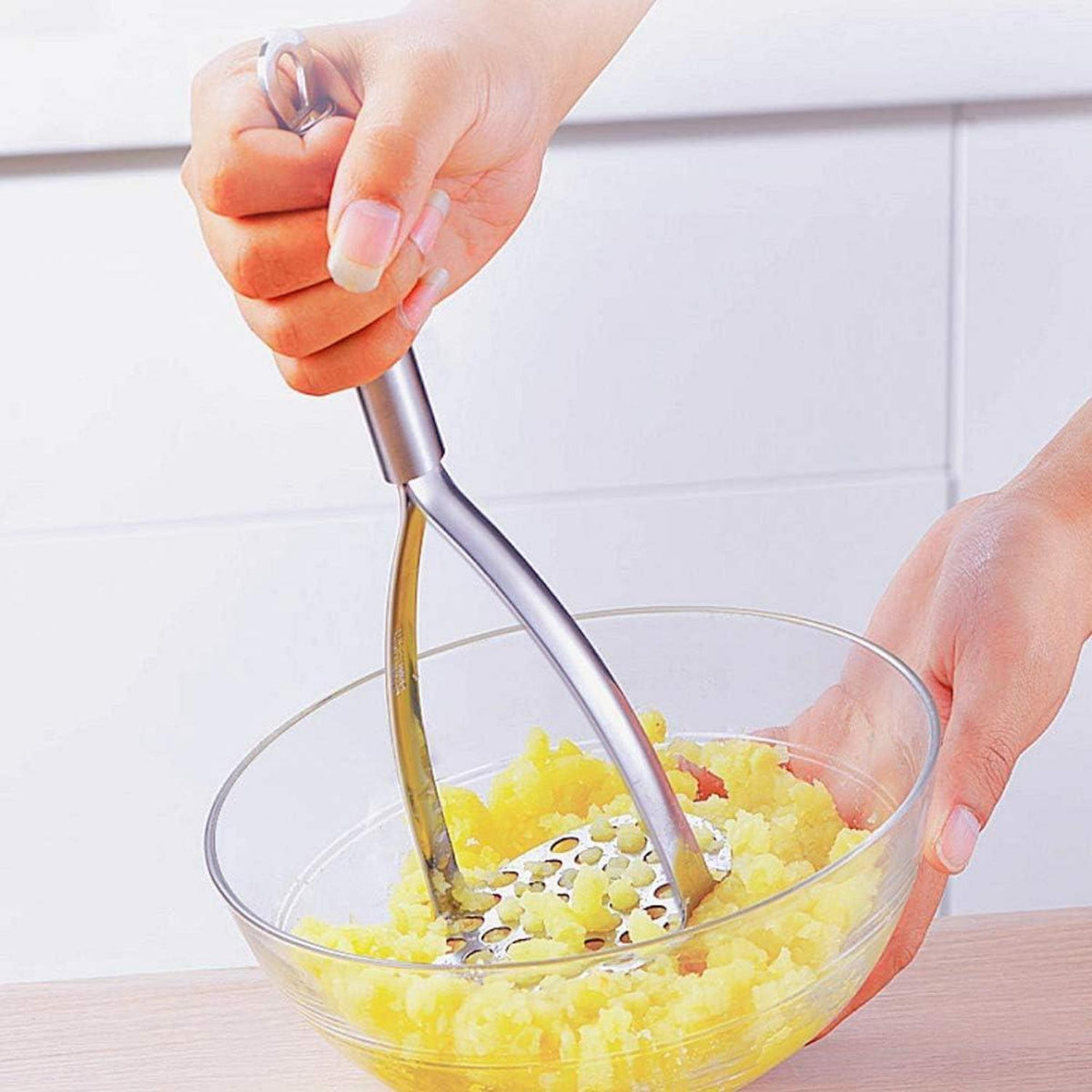 Kartoffelstampfer Edelstahl Gemüsestampfer Kochhelfer 18-10