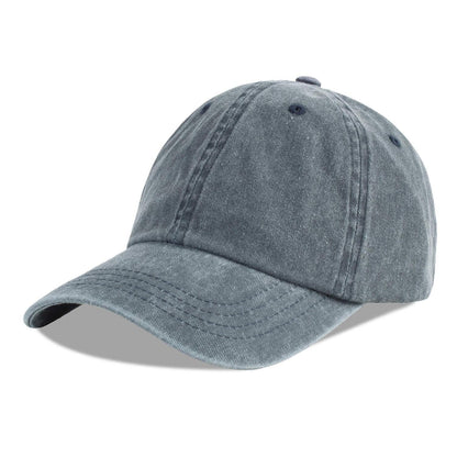 Baumwoll Baseball Cap Washed Denim Blaugrau Verstellbar