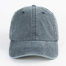 Baumwoll Baseball Cap Washed Denim Blaugrau Verstellbar