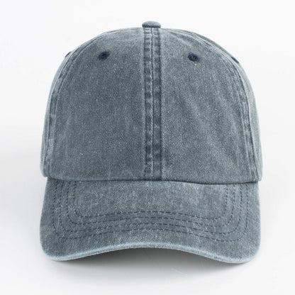 Baumwoll Baseball Cap Washed Denim Blaugrau Verstellbar