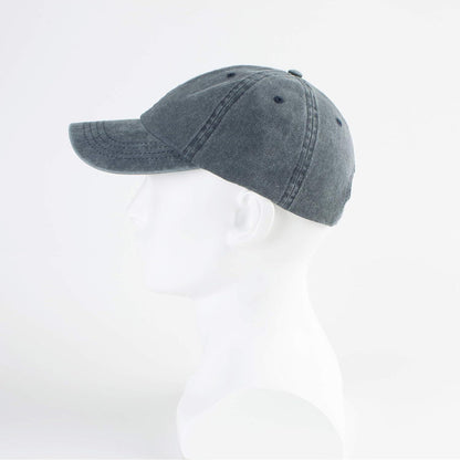 Baumwoll Baseball Cap Washed Denim Blaugrau Verstellbar