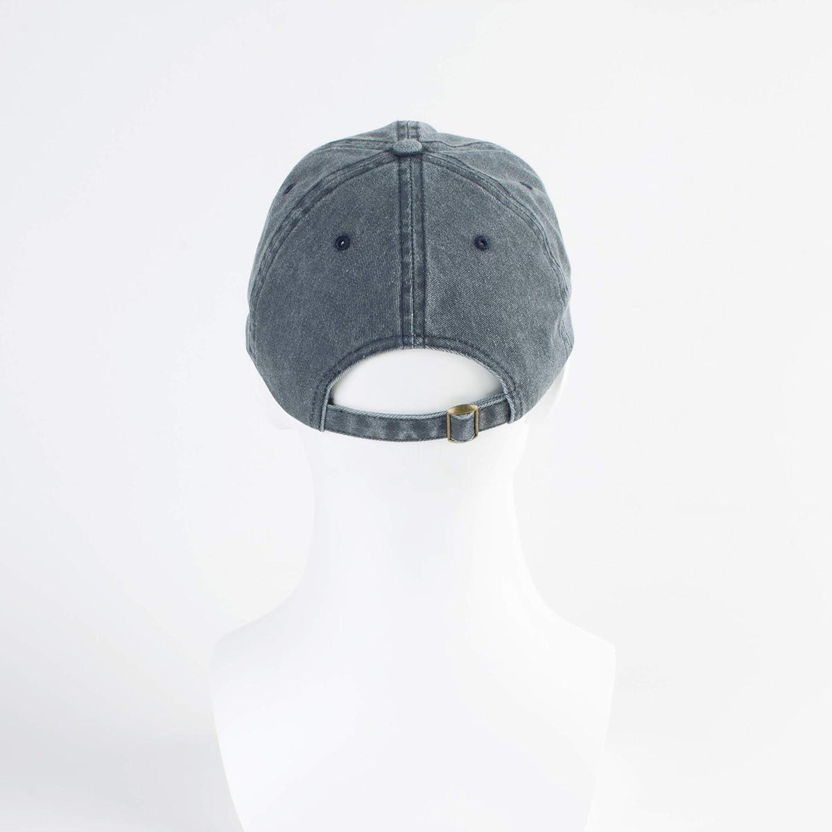 Baumwoll Baseball Cap Washed Denim Blaugrau Verstellbar