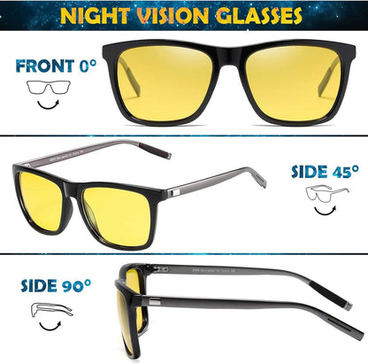 DUCO Nachtsichtbrille Gelb HD Polarisiert Autofahrer Brille