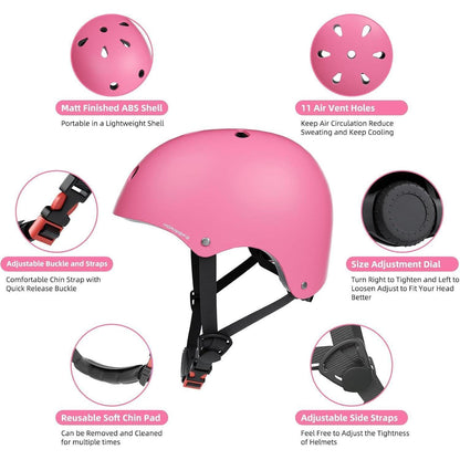 KORIMEFA Kinder Fahrradhelm Skaterhelm verstellbar für 3-13