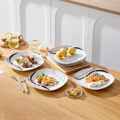 Porzellan Speiseteller Set 'Fiona' | 6-teilig, 24,7 cm