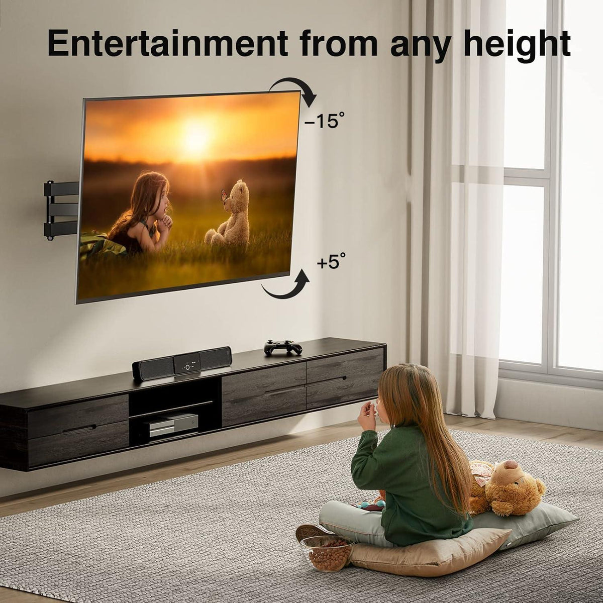 Schwenkbare TV Wandhalterung 10-32 Zoll Neigbar Drehbar VESA 100x100mm