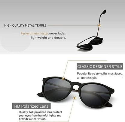 Polarisierte Retro Damen Sonnenbrille UV400 Schutz Federleicht