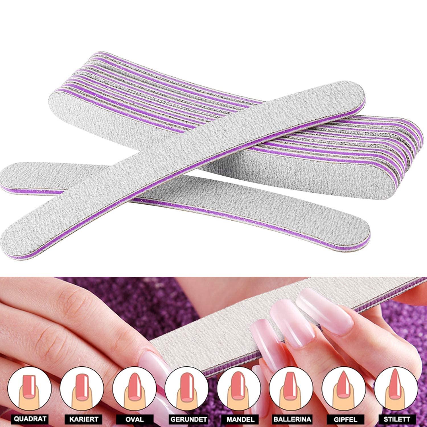 40 Nagelfeilen Profi Set für Gelnägel Acryl Naturnägel Maniküre