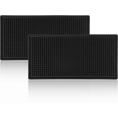 2er Set Tampermatte Barmatte Schwarz aus Silikon 30x15cm