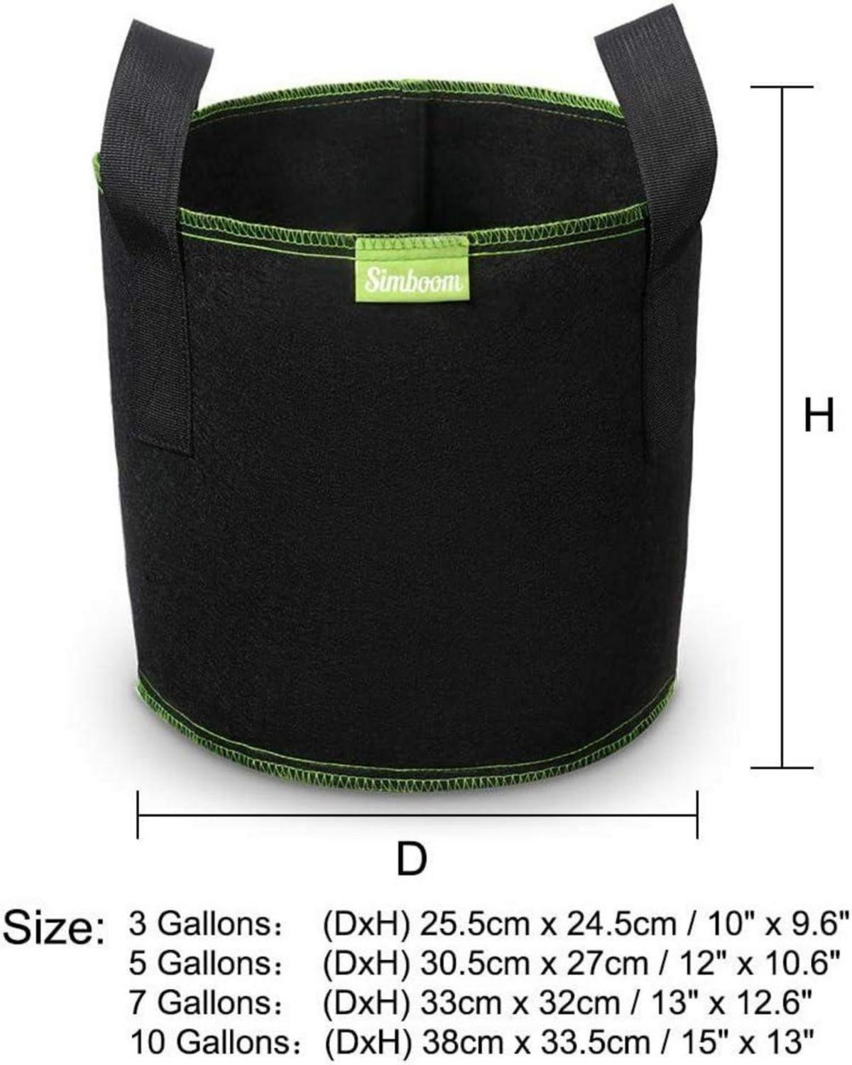 Pflanztasche Vliesstoff Tomaten Blumen Pflanzenbehälter Griffe 7 Gallonen