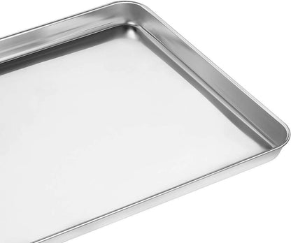 Wildone Edelstahl Baking Sheet Set, 40.6 x 30.5 x 2.5 CM, Ungiftig & Gesund, Leicht zu Reinigen