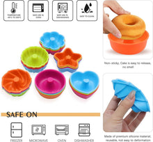 24Pack Silicone Donut Molds Nonstick Baking Cups