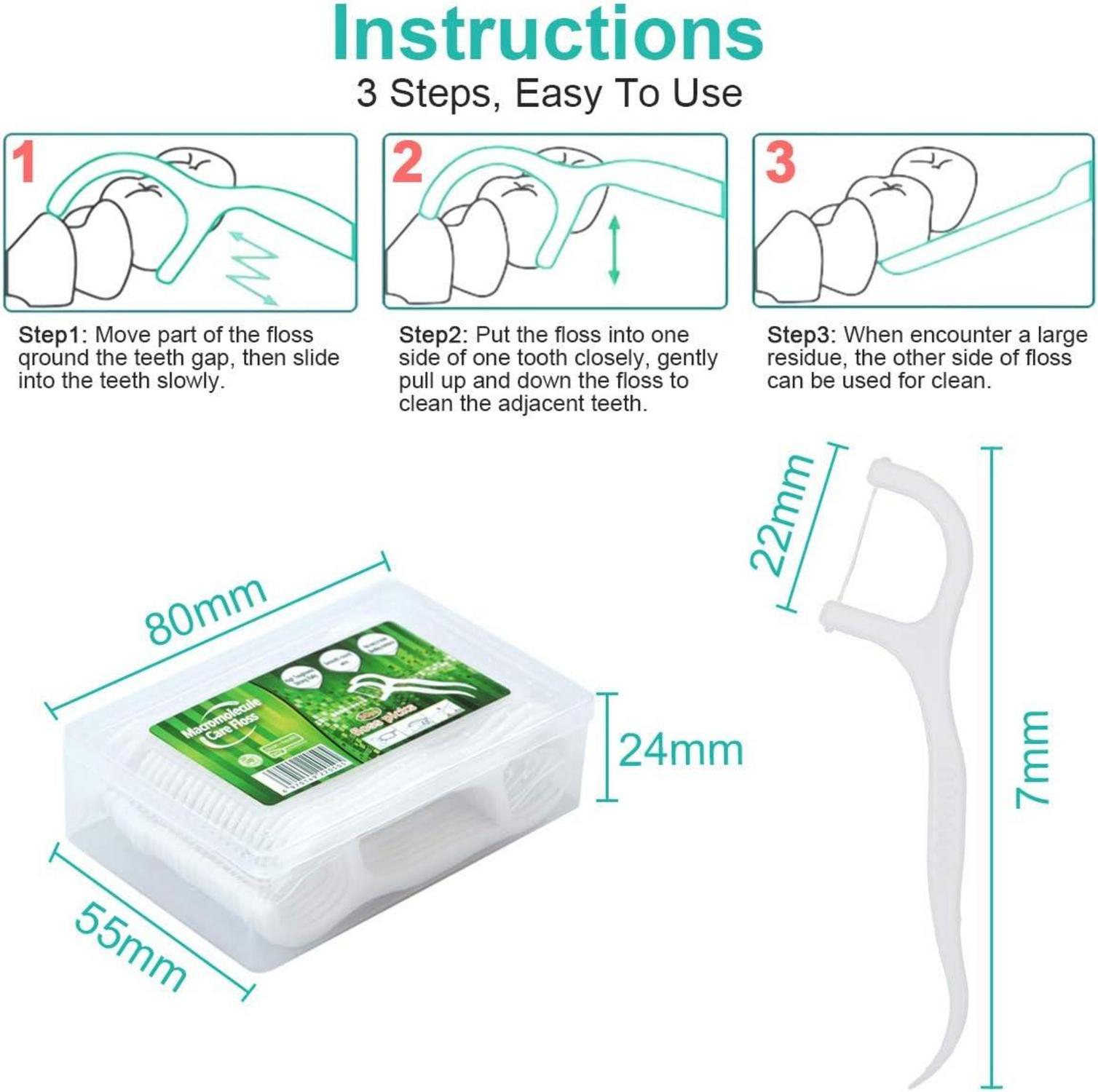 300er Pack Einweg Zahnseide Sticks Dental Floss Interdental Flosser Zahnreiniger