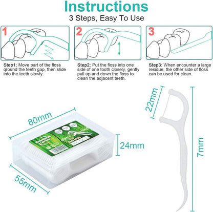 300er Pack Einweg Zahnseide Sticks Dental Floss Interdental Flosser Zahnreiniger
