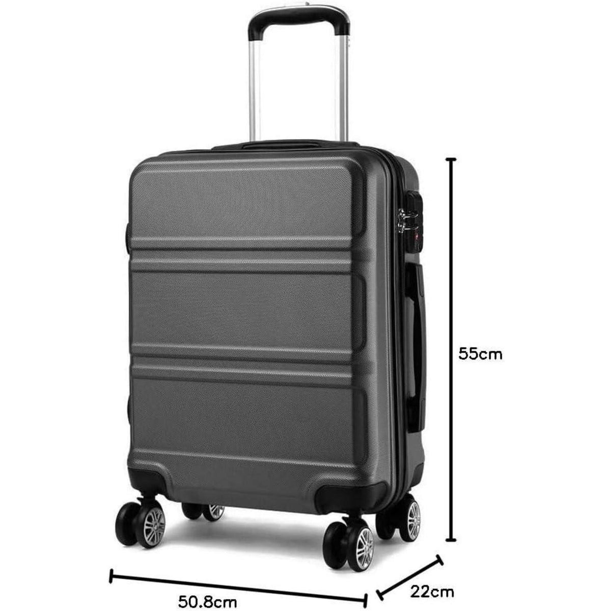 XL Reisekoffer 74cm Grau mit TSA Schloss und 4 Rollen