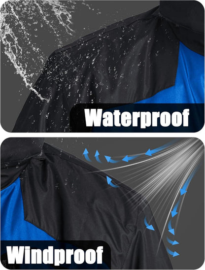Herren Winter Skijacke Fleece Gefüttert Outdoor Jacke Atmungsaktiv Wasserdicht L Blau