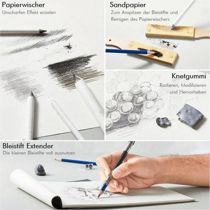 Professionelles Zeichenstifte Set, 52-teilig, für Erwachsene