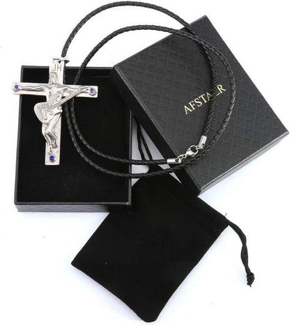 Johnny Hallyday Gitarrenkreuz Halskette Edelstahl Silber Gold Schwarz