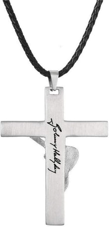 Johnny Hallyday Halskette Edelstahl Gitarrenkreuz Anhänger
