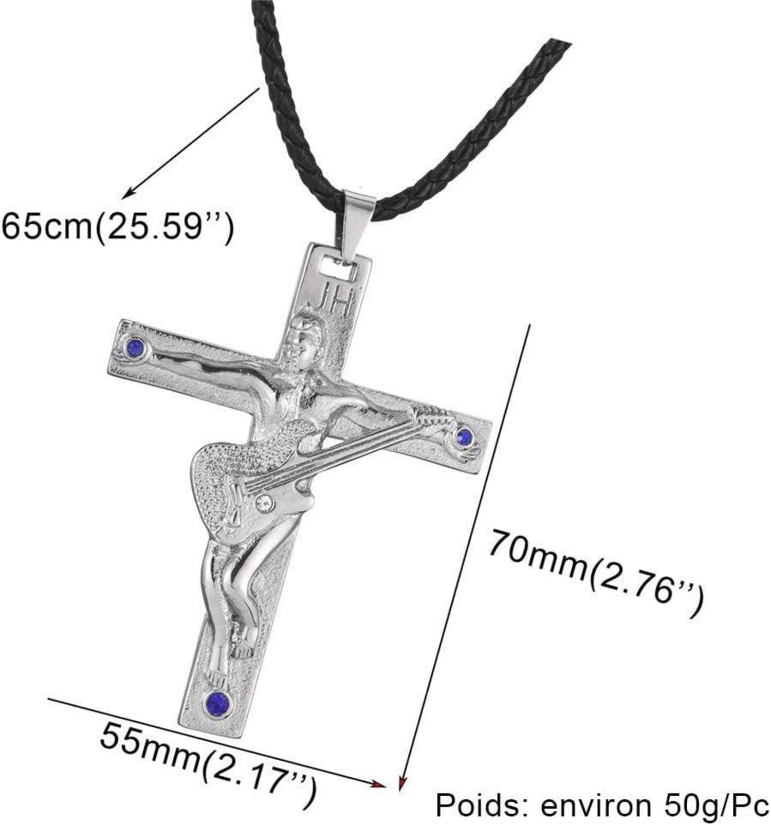 Johnny Hallyday Halskette Gitarrenkreuz Anhänger Silber Gold Schwarz