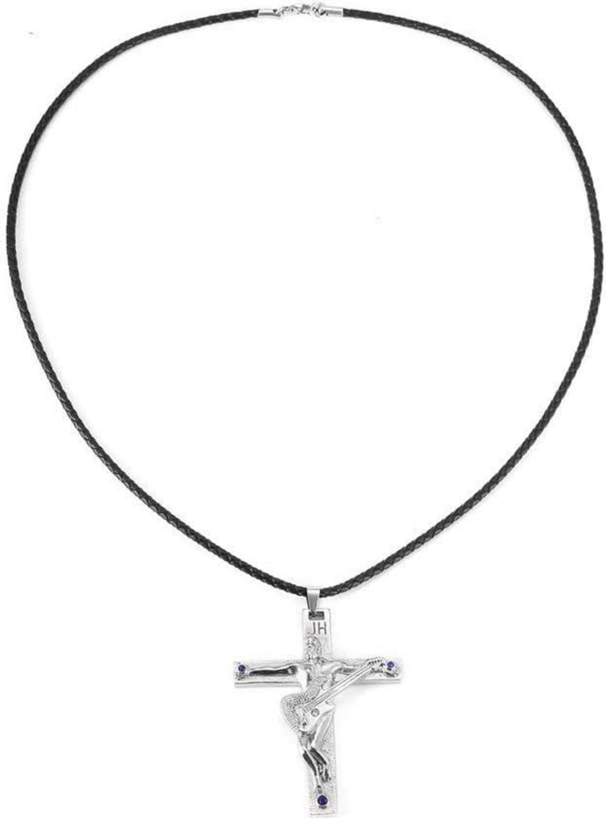 AFSTALR Johnny Hallyday Edelstahl Gitarrenkreuz Halskette Silber Gold Schwarz