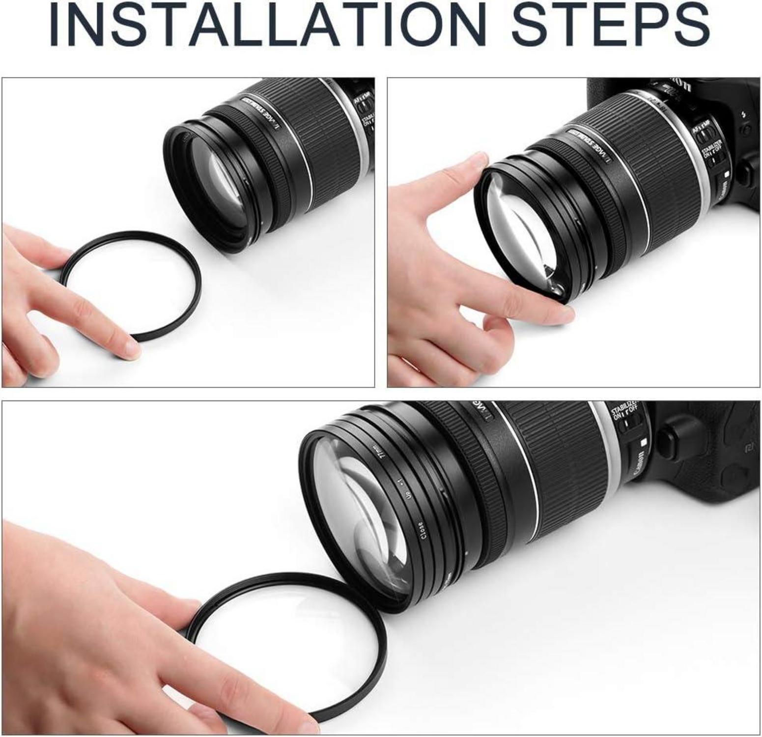 37mm Close-up Nahlinsen Filter Kit +1 +2 +4 +10 Makrolinsen Tasche