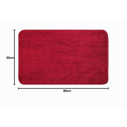 Rutschfester Badezimmerteppich Mikrofaser 50x80 cm Rot