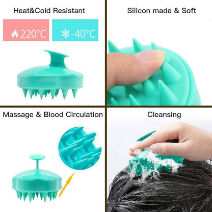 Ithyes Shampoo-Bürste Silikon Massage Haar Nass Trocken Gummipflege 2 Stück