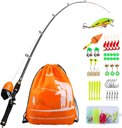 Teleskop Angelrute Combo für Kinder mit Spincast Reel und Full Kit