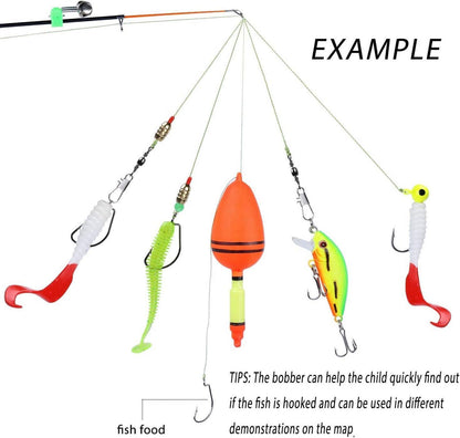 Teleskop Angelrute Combo für Kinder mit Spincast Reel und Full Kit